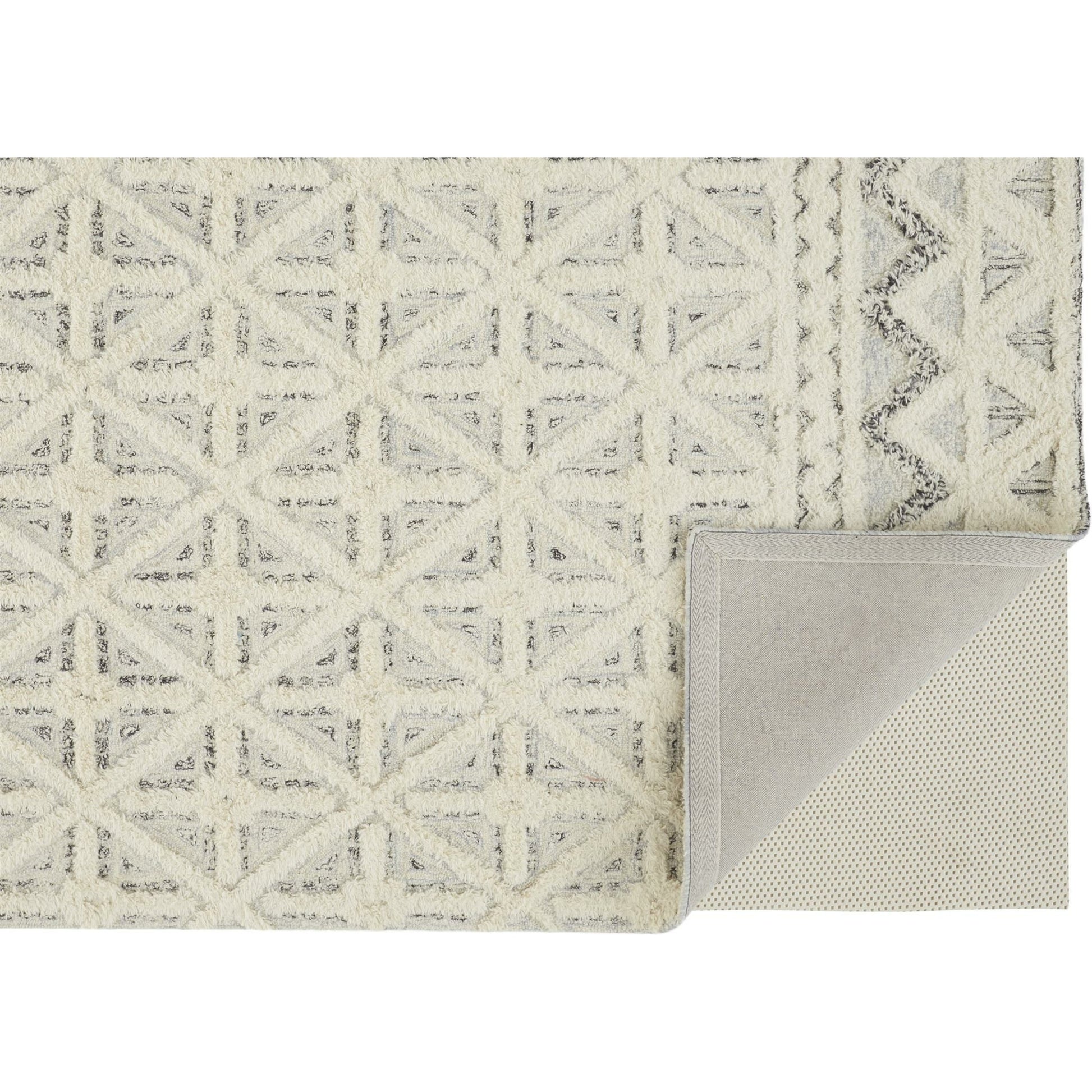 Anica Transitional Geometric Rug - 8007F by Feizy in ivory, black. Made from wool in a unique style.