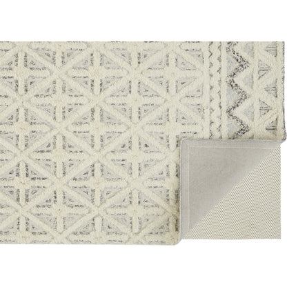Anica Transitional Geometric Rug - 8007F by Feizy in ivory, black. Made from wool in a unique style.