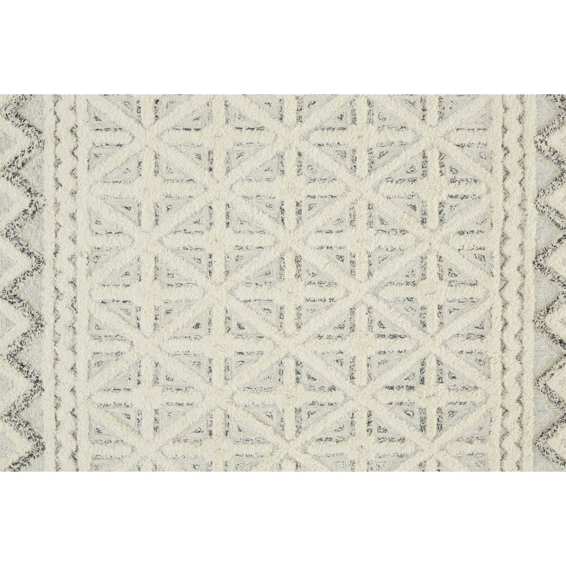 Anica Transitional Geometric Rug - 8007F by Feizy in ivory, black. Made from wool in a unique style.