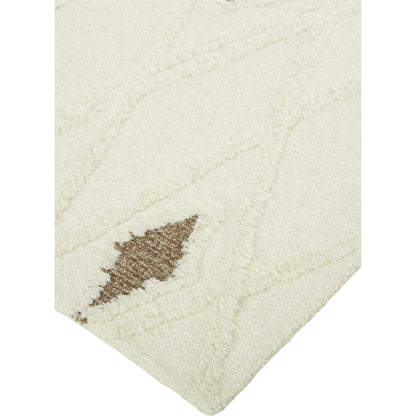 Anica Transitional Geometric Rug - 8008F by Feizy in ivory, taupe, brown. Made from wool in a unique style.
