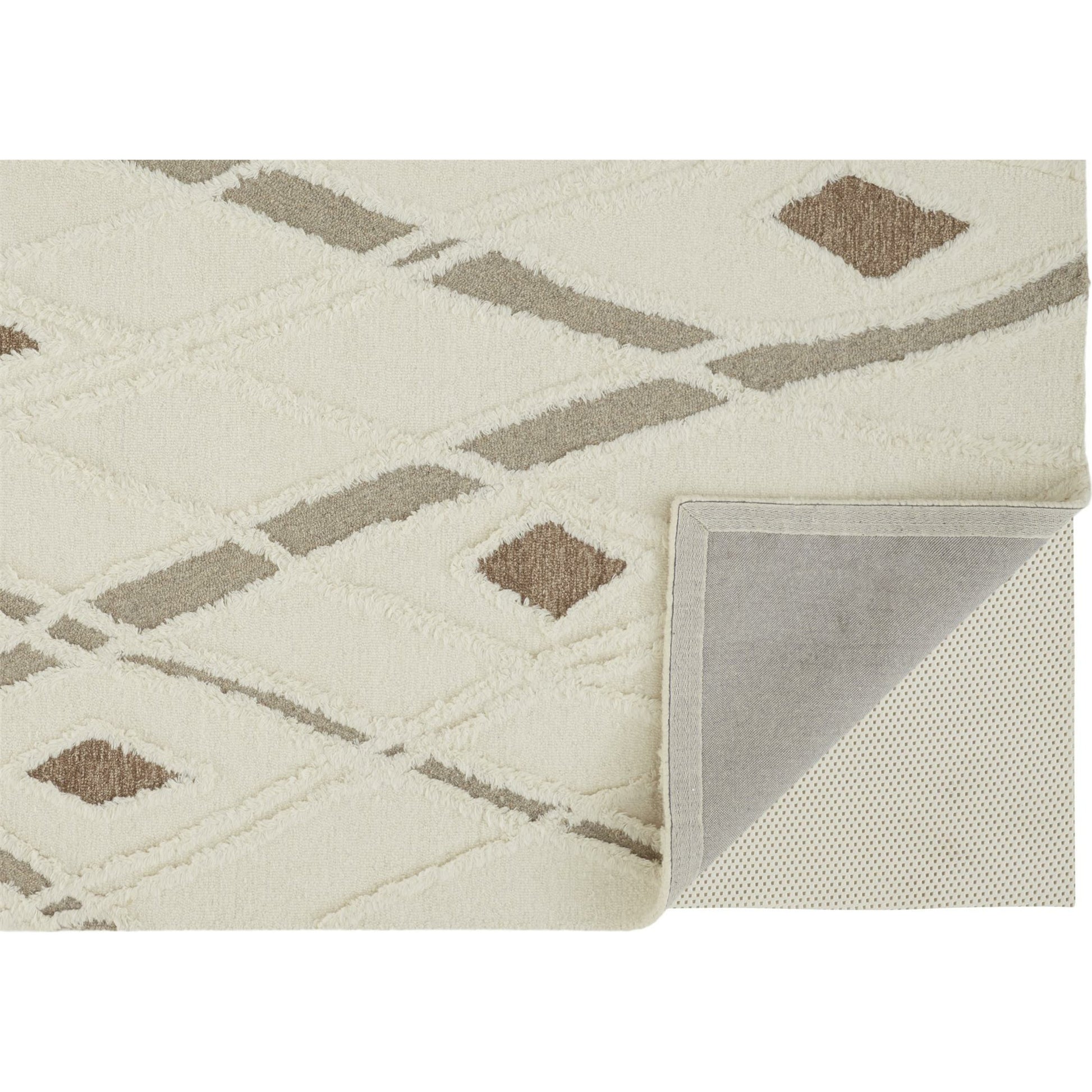 Anica Transitional Geometric Rug - 8008F by Feizy in ivory, taupe, brown. Made from wool in a unique style.