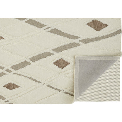 Anica Transitional Geometric Rug - 8008F by Feizy in ivory, taupe, brown. Made from wool in a unique style.