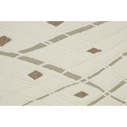 Anica Transitional Geometric Rug - 8008F by Feizy in ivory, taupe, brown. Made from wool in a unique style.
