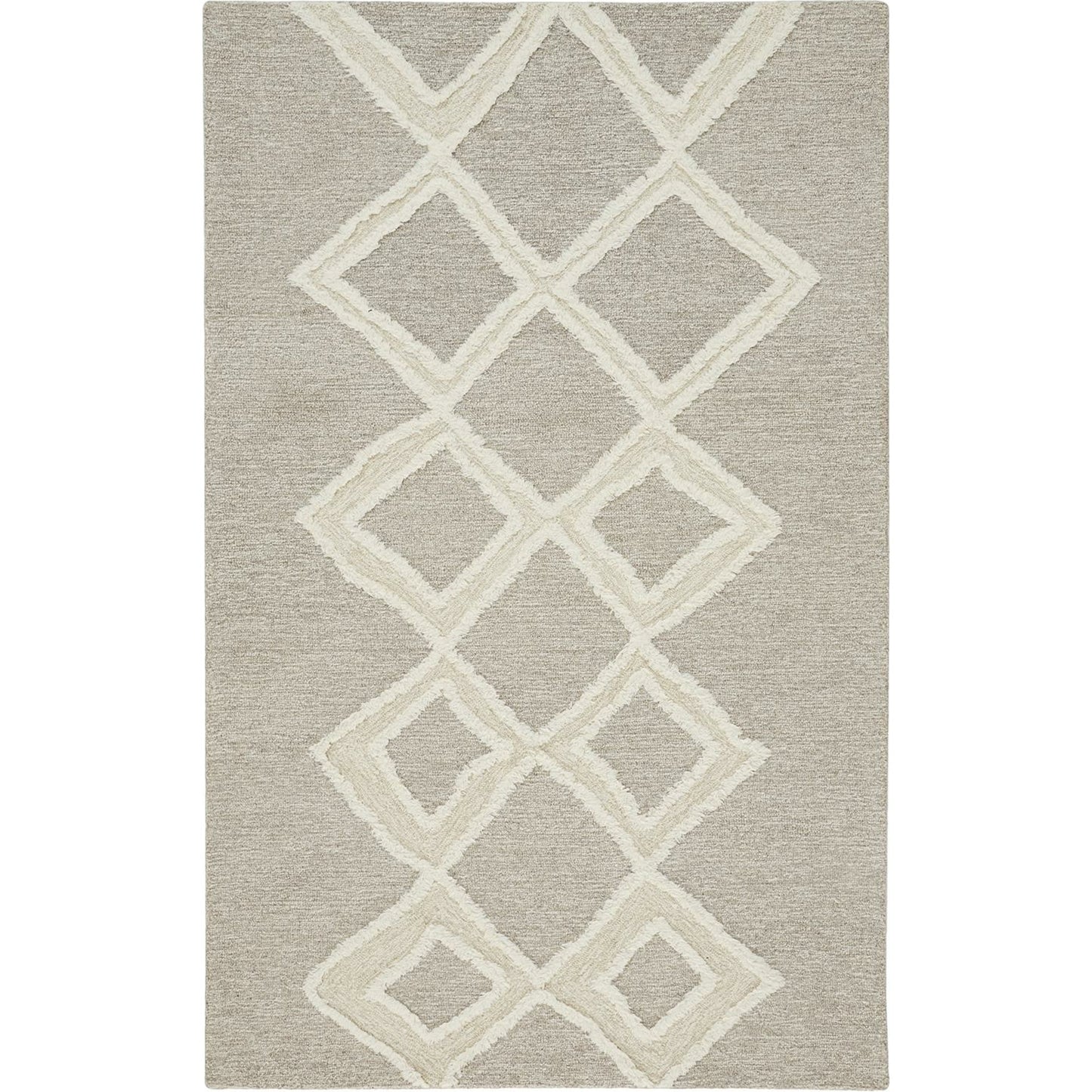 002 SI-1753570,SI-1753571,SI-1753572,SI-1753573,SI-1753574,SI-1753575 | Primary Silo | Anica Transitional Geometric Rug - 8009F by Feizy in gray, ivory. Made from wool in a unique style.