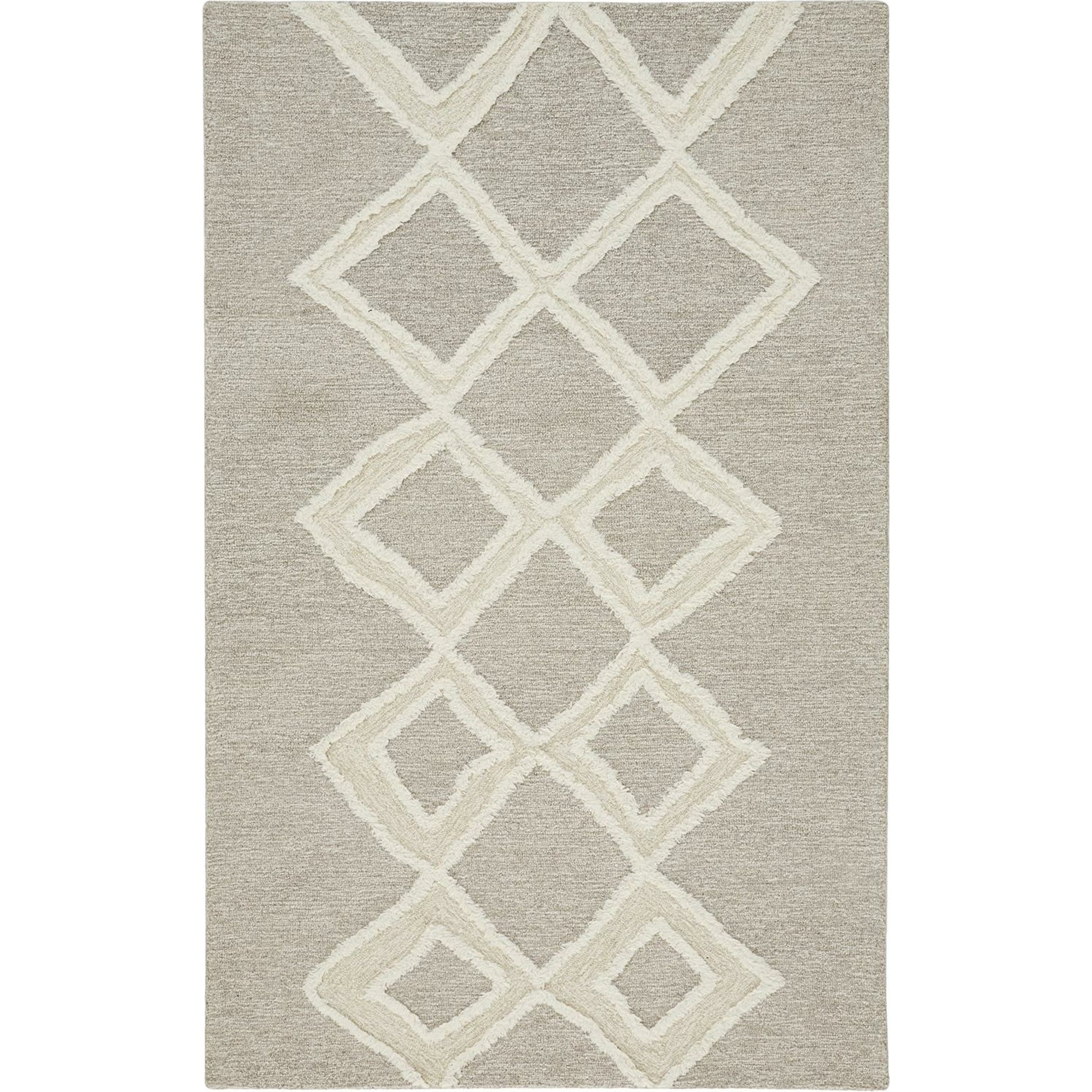 Anica Transitional Geometric Rug - 8009F by Feizy in gray, ivory. Made from wool in a unique style.