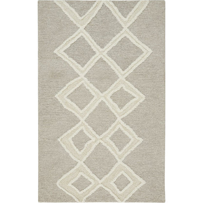 Anica Transitional Geometric Rug - 8009F by Feizy in gray, ivory. Made from wool in a unique style.