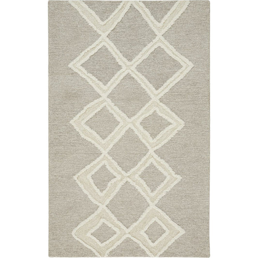 Anica Transitional Geometric Rug - 8009F by Feizy in gray, ivory. Made from wool in a unique style.