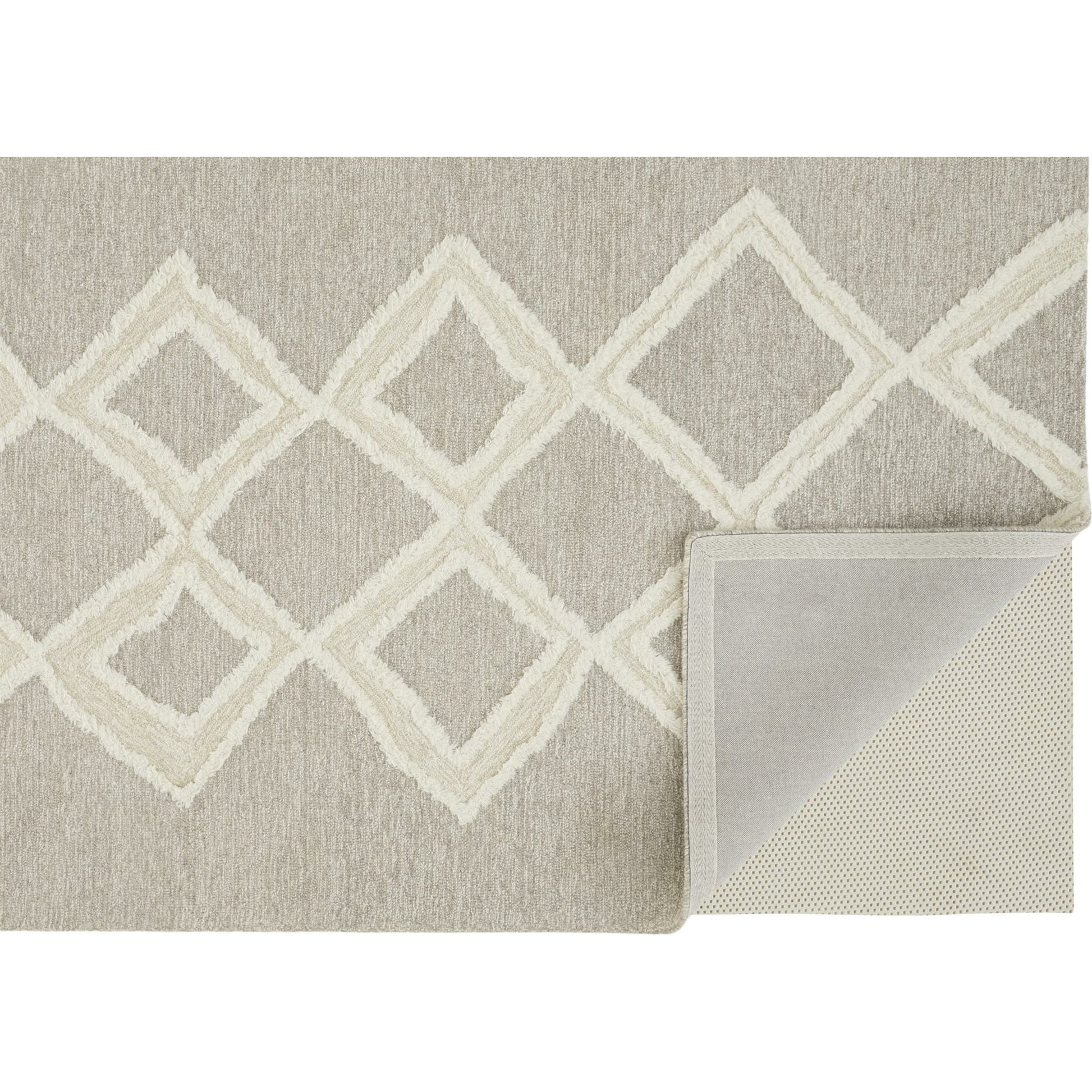 Anica Transitional Geometric Rug - 8009F by Feizy in gray, ivory. Made from wool in a unique style.