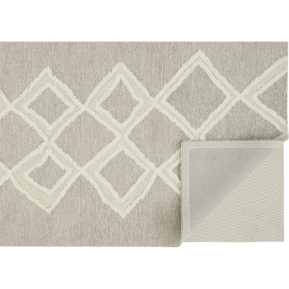 Anica Transitional Geometric Rug - 8009F by Feizy in gray, ivory. Made from wool in a unique style.