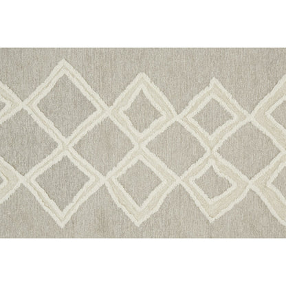 Anica Transitional Geometric Rug - 8009F by Feizy in gray, ivory. Made from wool in a unique style.