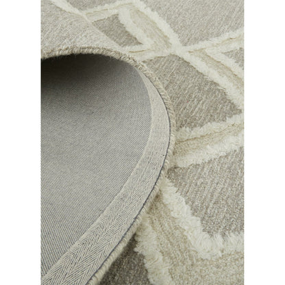 Anica Transitional Geometric Rug - 8009F by Feizy in gray, ivory. Made from wool in a unique style.