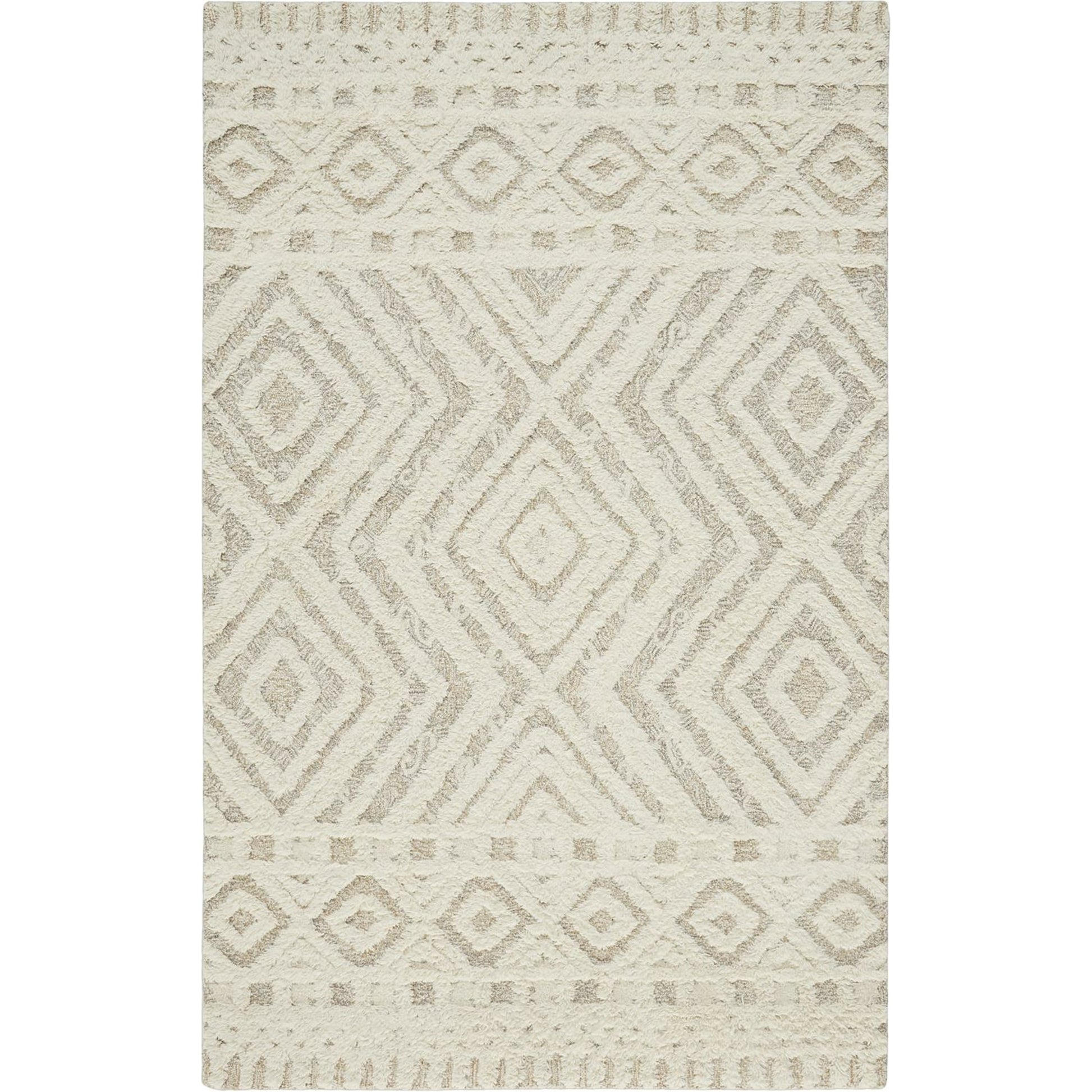 Anica Transitional Diamond Rug - 8010F by Feizy in ivory, tan. Made from wool in a unique style.