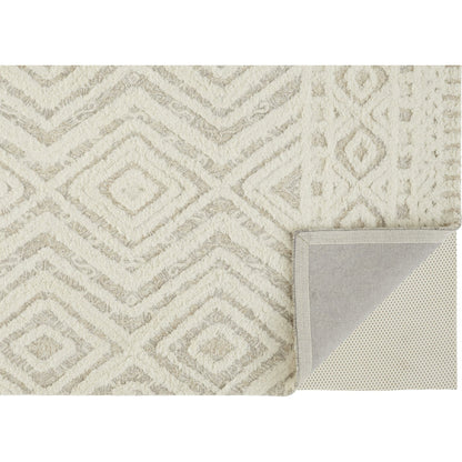 Anica Transitional Diamond Rug - 8010F by Feizy in ivory, tan. Made from wool in a unique style.