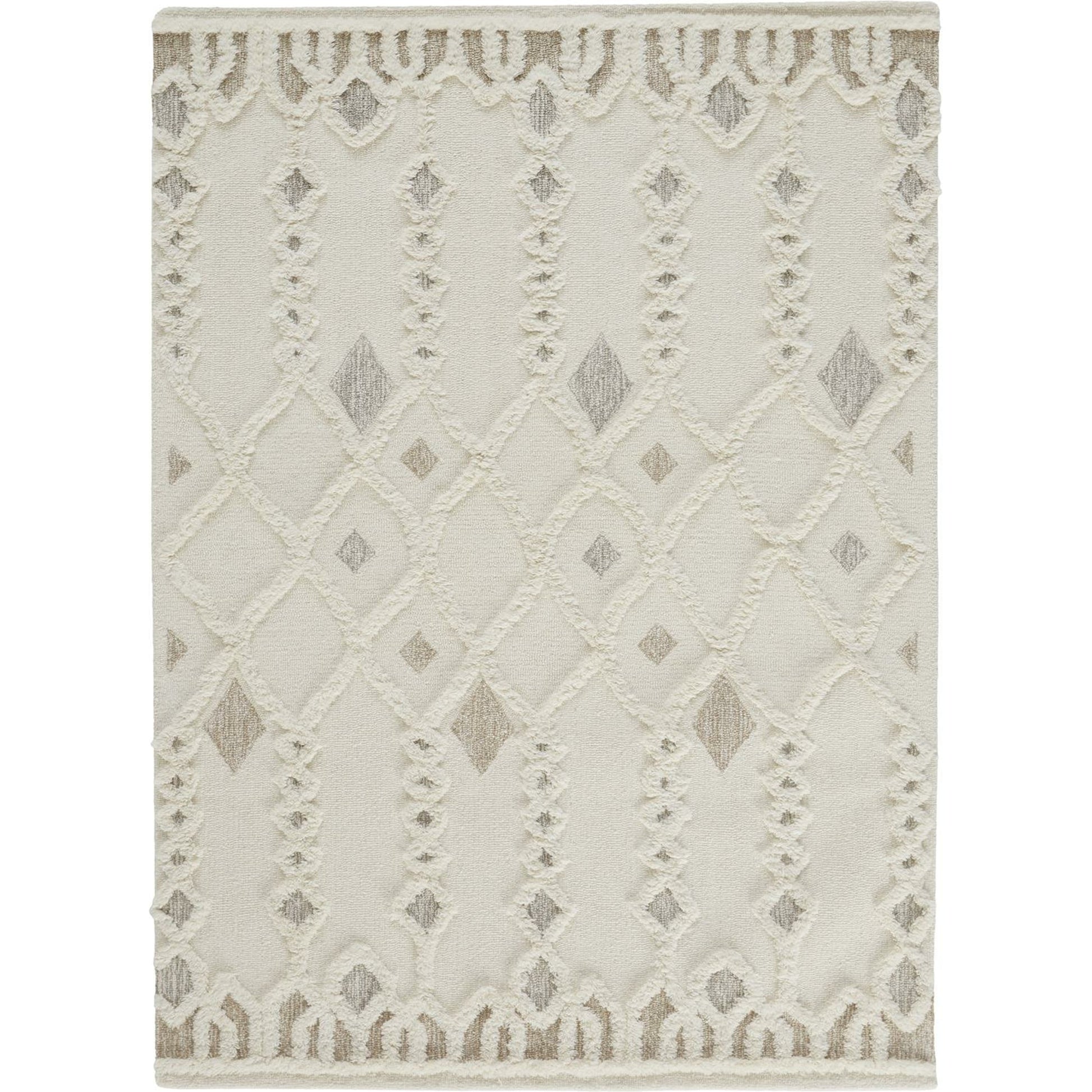 Anica Transitional Trellis & Lattice Rug - 8011F by Feizy in ivory, tan, silver. Made from wool in a unique style.