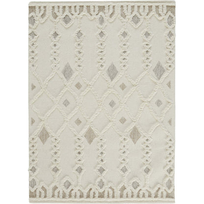 Anica Transitional Trellis & Lattice Rug - 8011F by Feizy in ivory, tan, silver. Made from wool in a unique style.