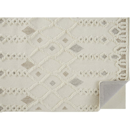 Anica Transitional Trellis & Lattice Rug - 8011F by Feizy in ivory, tan, silver. Made from wool in a unique style.