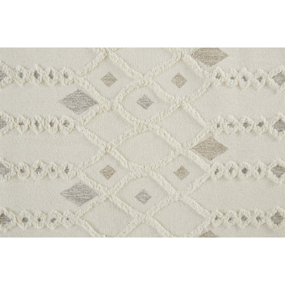 Anica Transitional Trellis & Lattice Rug - 8011F by Feizy in ivory, tan, silver. Made from wool in a unique style.