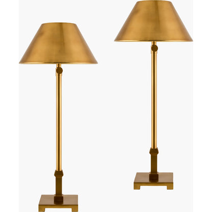 Andenes Accent Table Lamp (Set of 2) by Surya in antiqued gold. Made from iron, metal in a modern style.