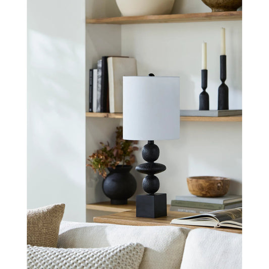Anie Accent Table Lamp by Livabliss. Made from resin, linen, plastic in a unique style.