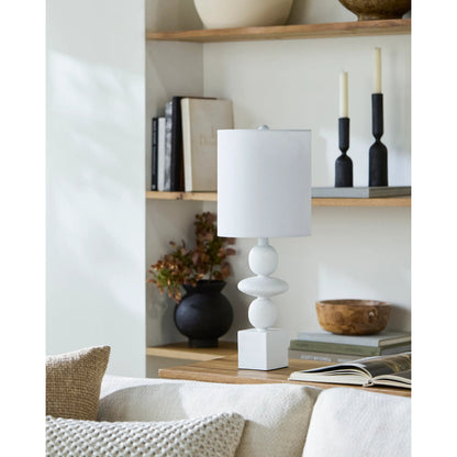 Anie Accent Table Lamp by Livabliss. Made from resin, linen, plastic in a modern style.