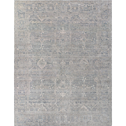 Aleyna ANE-2303 Rug by Surya in light gray, denim, pale blue, cream. Made from face: 25% wool, 75% viscose, warp: 100% cotton in a unique style.