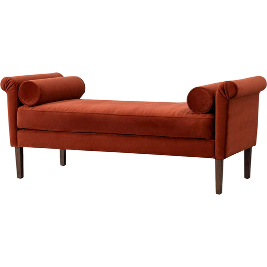 Aneesa Bench by Surya in rust. Made from rubber wood in a eclectic & global style.