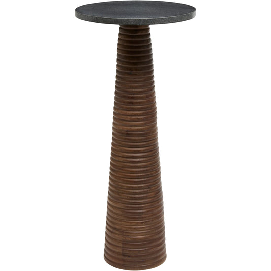 Ania End Table by Livabliss in brown, black. Made from marble, mango wood in a unique style.
