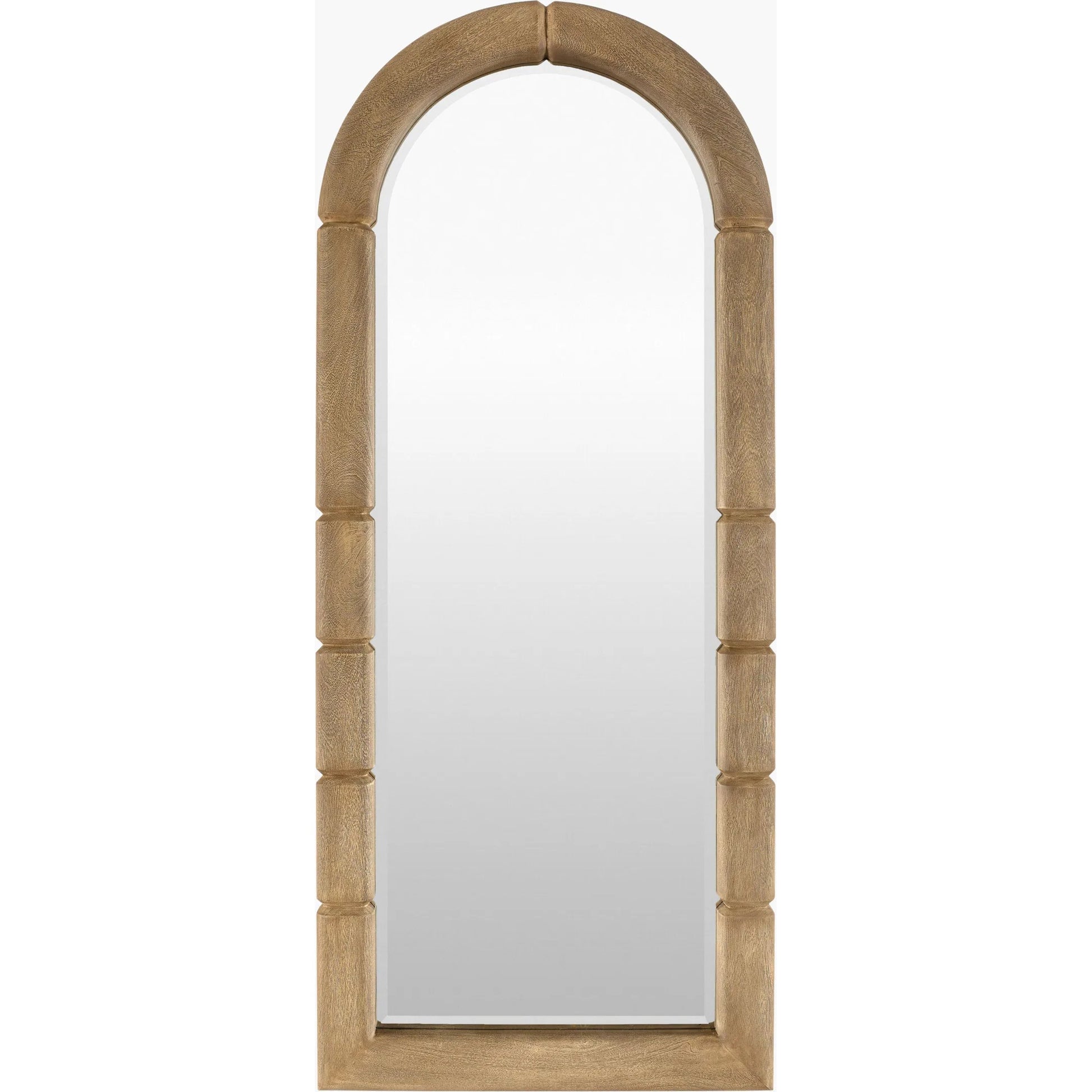 Anise Leaner Mirror by Surya in brown. Made from mango wood in a unique style.