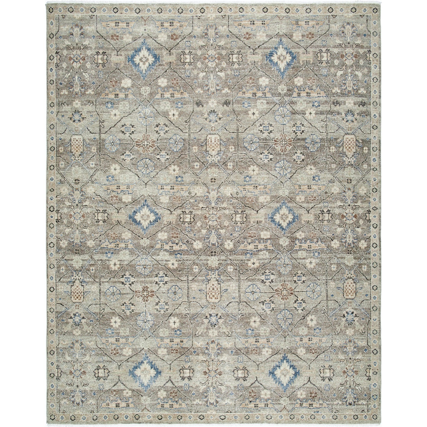001 SI-2099995,SI-2099996,SI-2099997,SI-2099998,SI-2099999 | Primary Silo | Anelka ANK-2302 Rug by Surya in taupe, slate gray, ivory, sky blue, sandstone. Made from wool in a unique style.