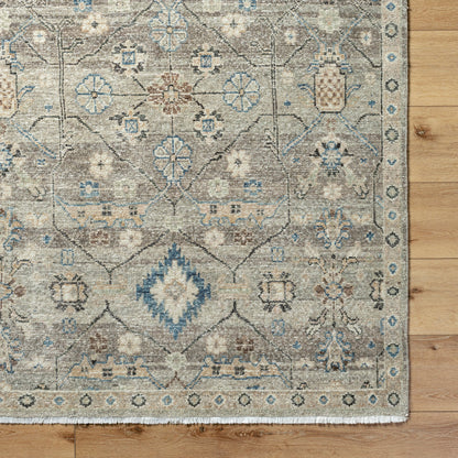 Anelka ANK-2302 Rug by Surya in taupe, slate gray, ivory, sky blue, sandstone. Made from wool in a unique style.