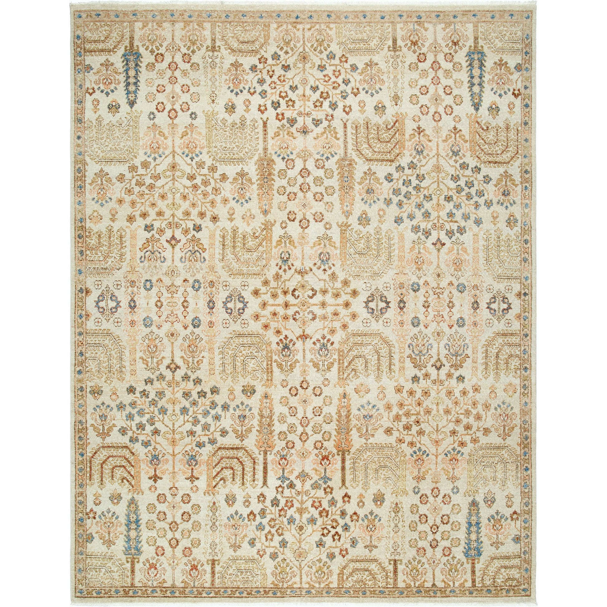 Anelka ANK-2303 Rug by Surya in ivory, sandstone, slate blue, terracotta, olive green. Made from wool in a unique style.