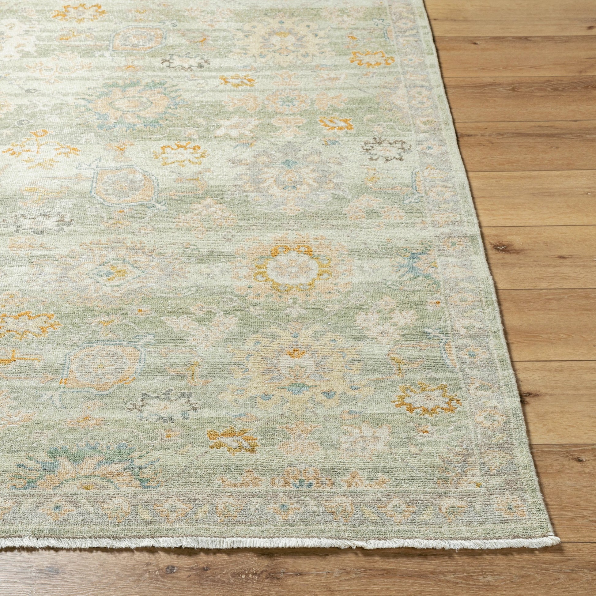 Anelka ANK-2304 Rug by Surya in sage, ivory, gold, slate, taupe. Made from wool in a unique style.
