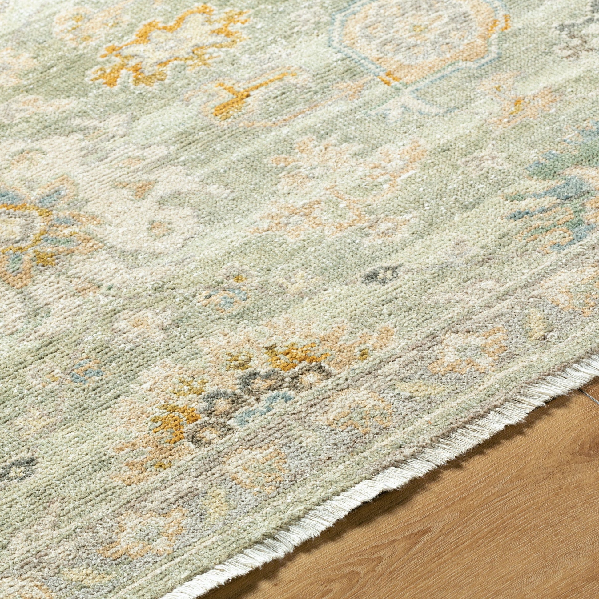 Anelka ANK-2304 Rug by Surya in sage, ivory, gold, slate, taupe. Made from wool in a unique style.