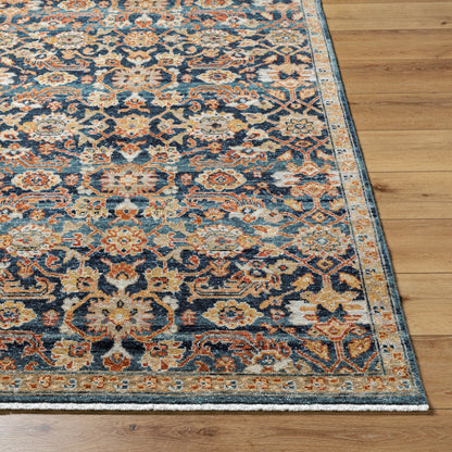 Anelka ANK-2307 Rug by Surya in navy, ivory, rust, gold, slate blue. Made from wool in a unique style.