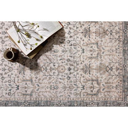Anniston ANS-01 Rug by Loloi in ivory, stone. Made from 100% polyester face in a unique style.
