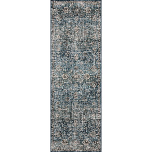 Anniston ANS-02 Rug by Loloi in lagoon, natural. Made from 100% polyester face in a unique style.
