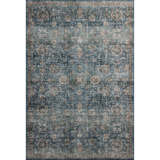 Anniston ANS-02 Rug by Loloi in lagoon, natural. Made from 100% polyester face in a unique style.