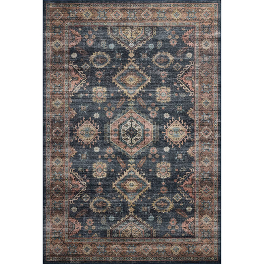Anniston ANS-03 Rug by Loloi in denim, sunset. Made from 100% polyester face in a unique style.