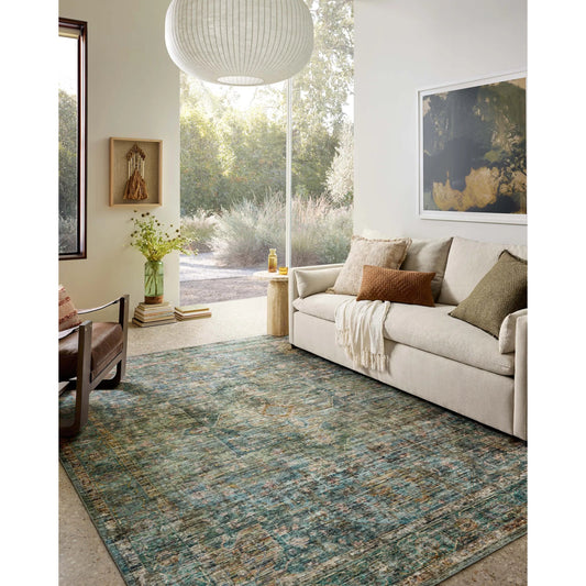 Anniston ANS-05 Rug by Loloi in lagoon, multi. Made from 100% polyester face in a unique style.