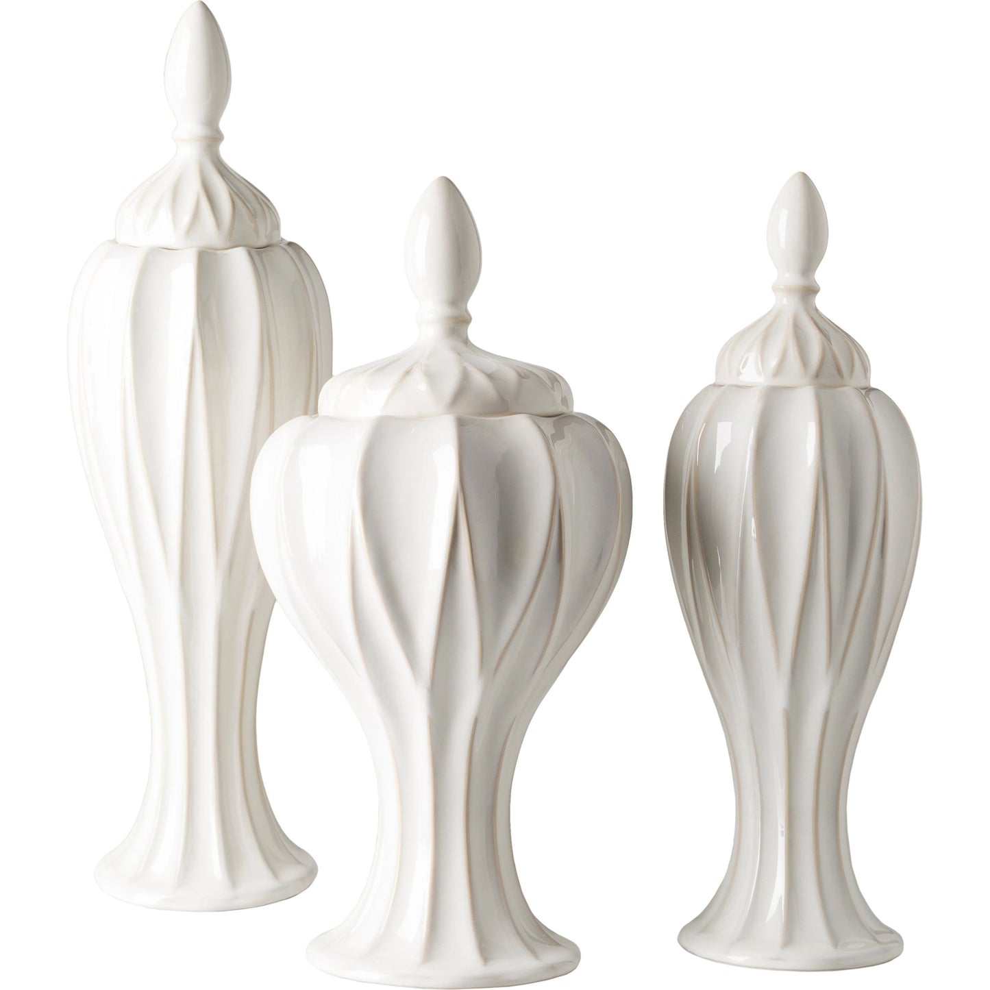 001 S-231417 | Primary Silo | Answorth - 19973 (Set of 3) by Livabliss in white and glazed. Made from ceramic in a modern style.