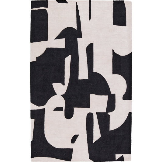 Anthem ANT01 Rug by Jaipur Living in black, cream. Made from 60% wool 40% viscose in a unique style.