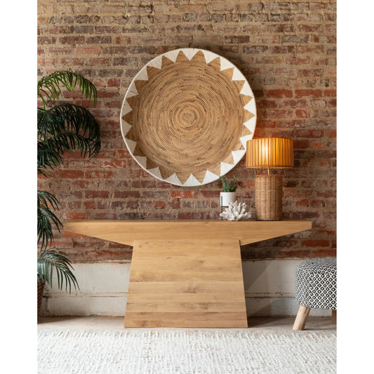 Incus 68" Console Table by World Interiors in brown and natural oak. Made from oak wood in a unique style.