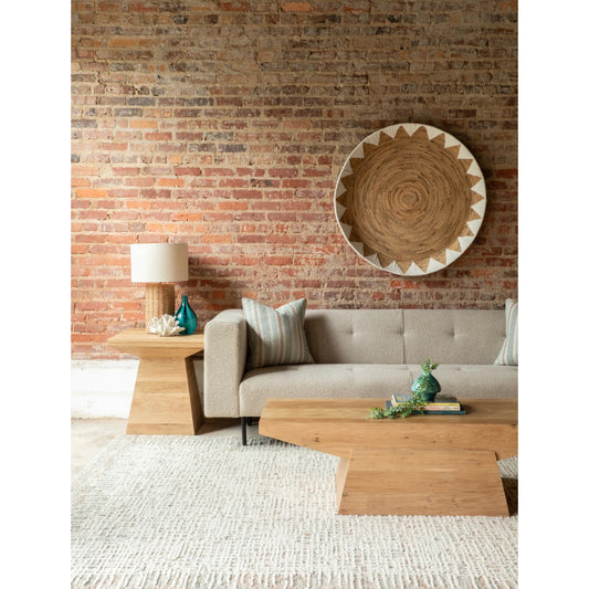 Incus 24" Side Table by World Interiors in brown and natural oak. Made from oak wood in a unique style.