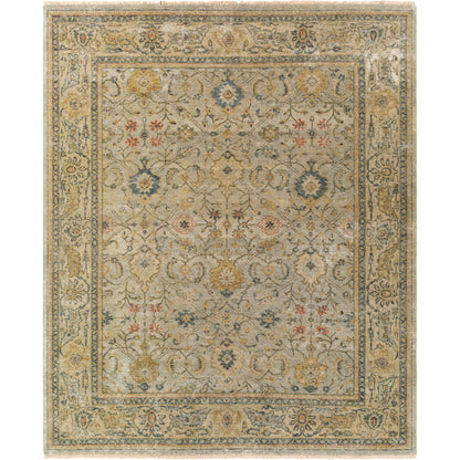 Anatolia Rug - 27225 by Surya in medium green, olive, tan, rust. Made from 100% wool in a unique style.
