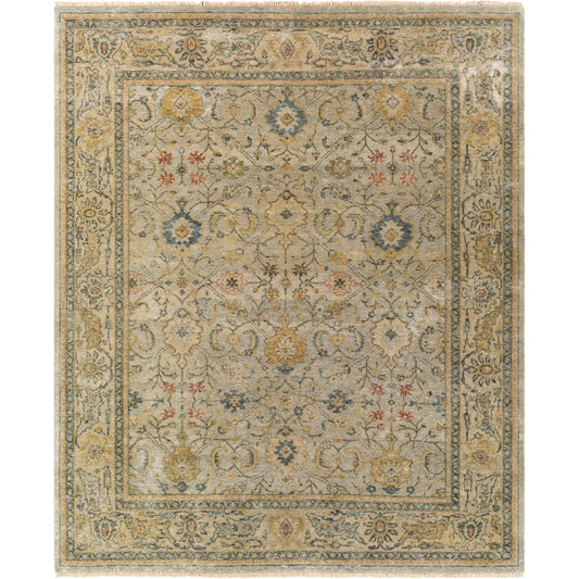 Anatolia Rug - 27225 by Surya in medium green, olive, tan, rust. Made from 100% wool in a unique style.