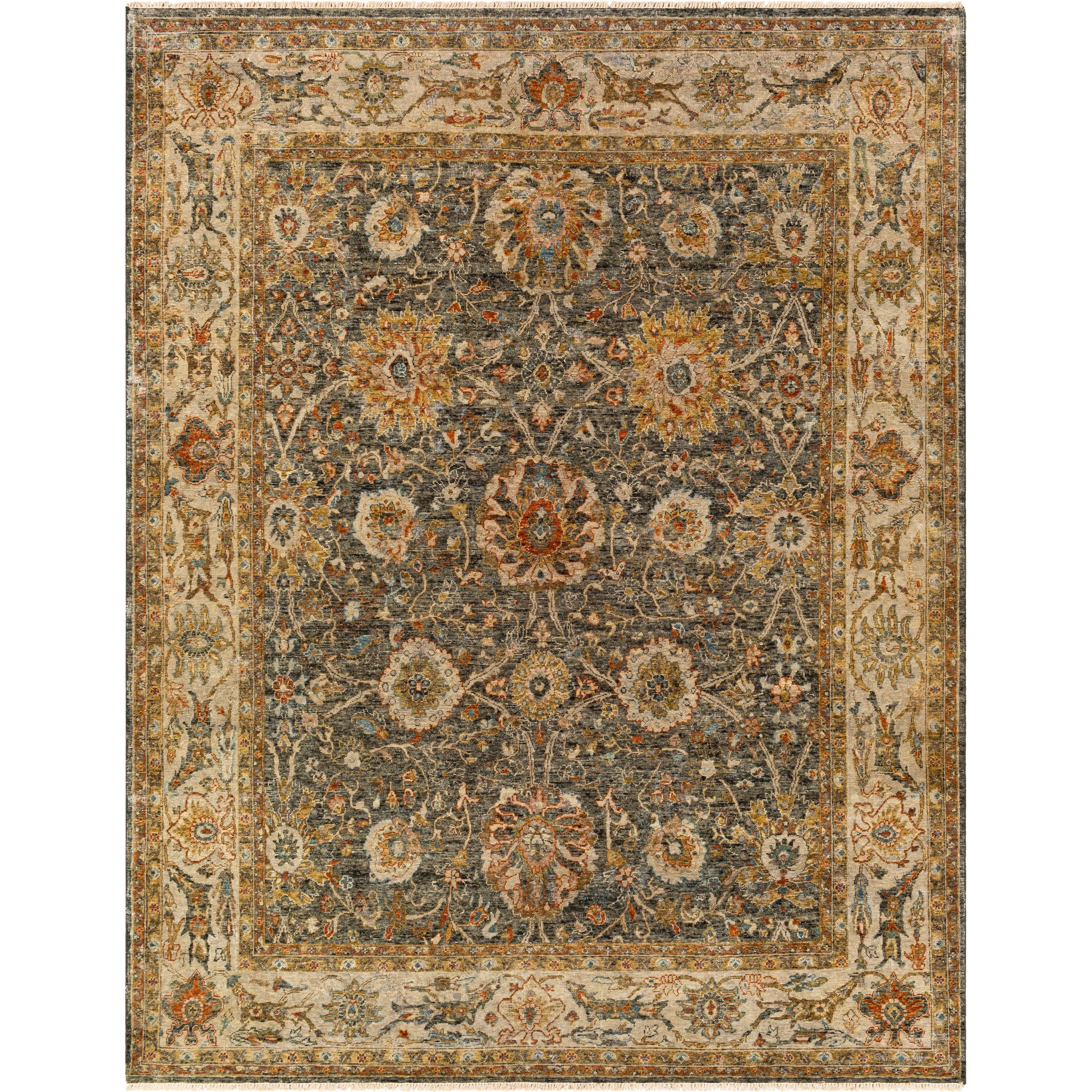 Anatolia Rug - 27234 by Surya in medium green, rust, olive, beige. Made from 100% wool in a unique style.