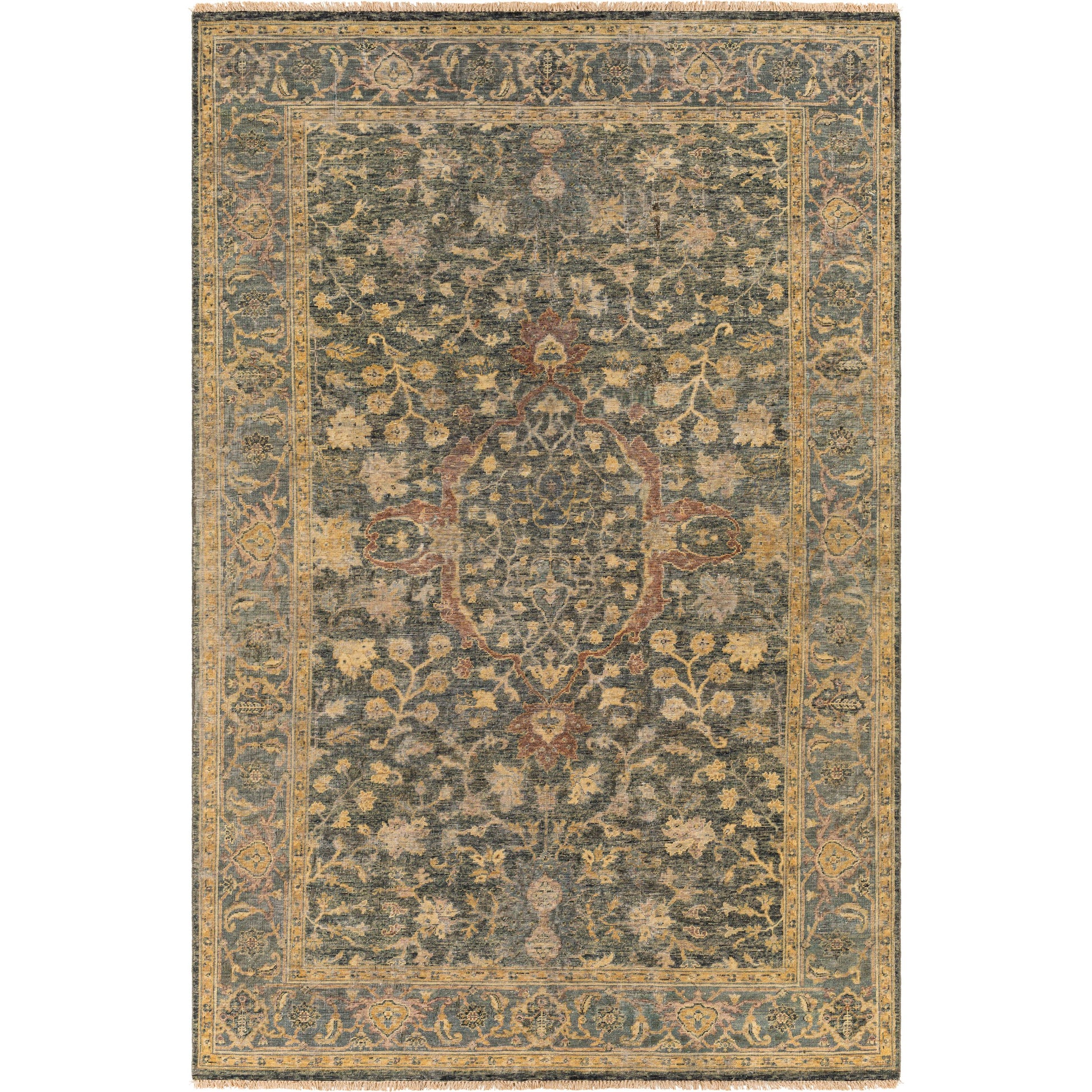 Anatolia Rug - 27231 by Surya in black, olive, tan, mauve. Made from unique in a unique style.