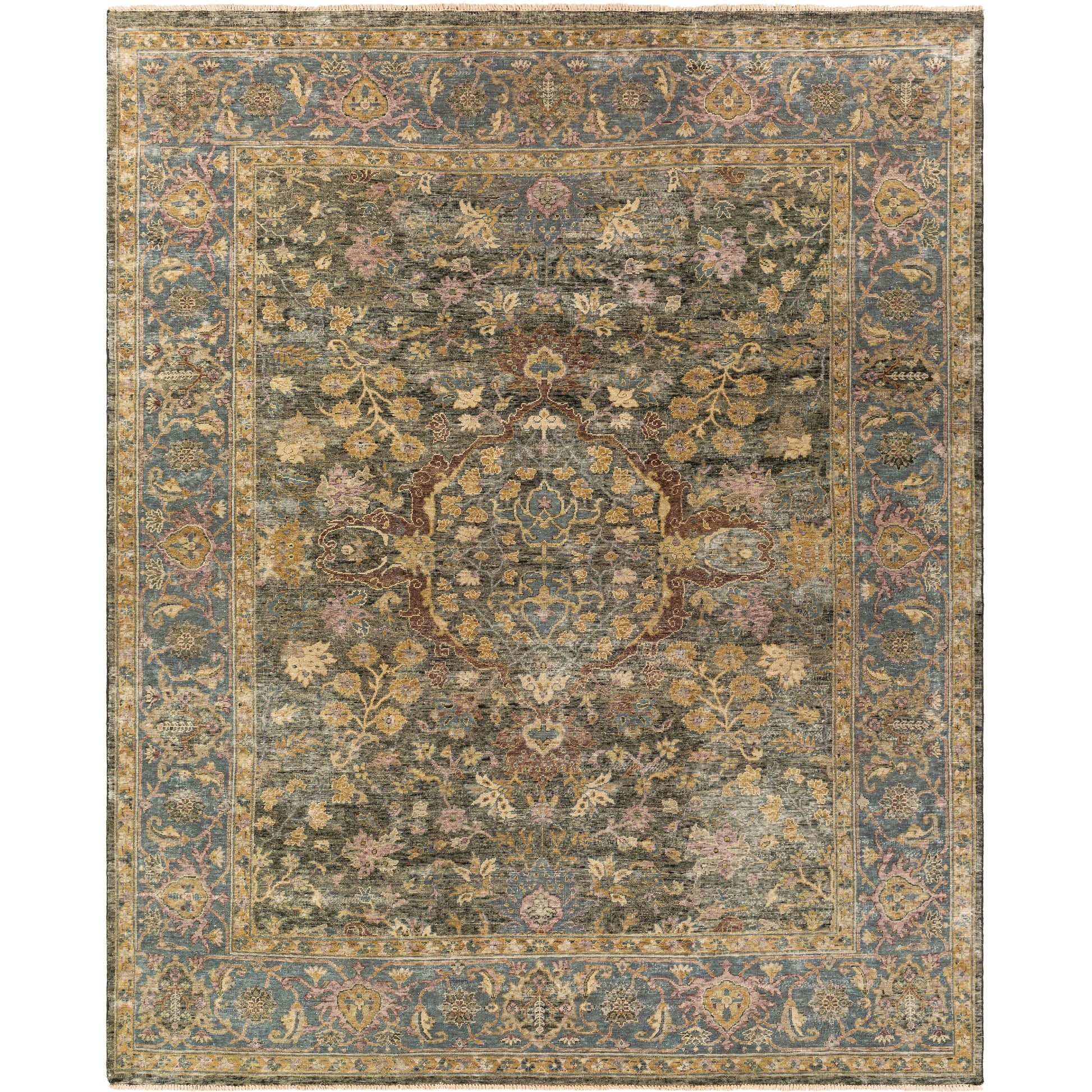 Anatolia Rug - 27231 by Surya in black, olive, tan, mauve. Made from unique in a unique style.