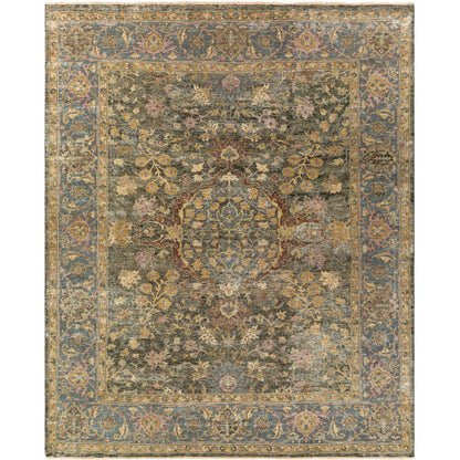 Anatolia Rug - 27231 by Surya in black, olive, tan, mauve. Made from unique in a unique style.