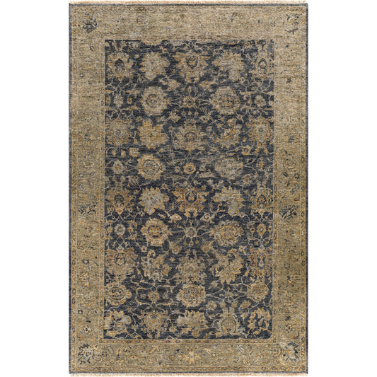 Anatolia Rug - 27233 by Surya in black, olive, dark brown, beige. Made from unique in a unique style.